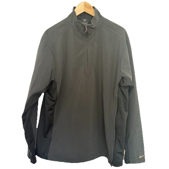 Nike Jacket Mens Large Sphere Pro Golf Windbreaker 1/4 Zip Black - Picture 1 of 7